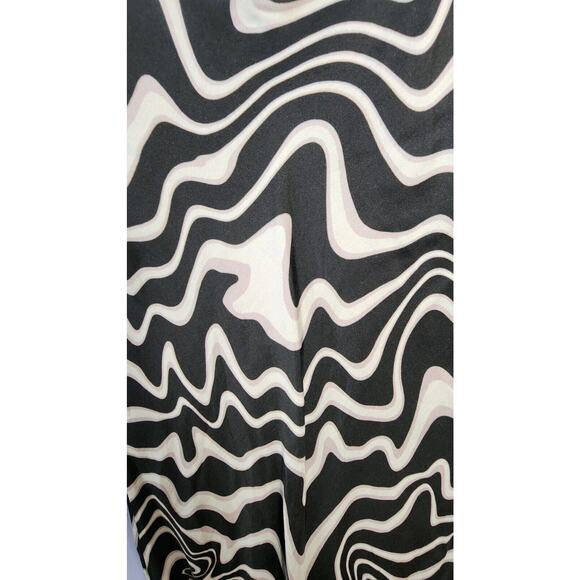 Zara The Safia Cowl Neck XS Swirl Mini Slip Dress Black White zebra abstract - Picture 3 of 6